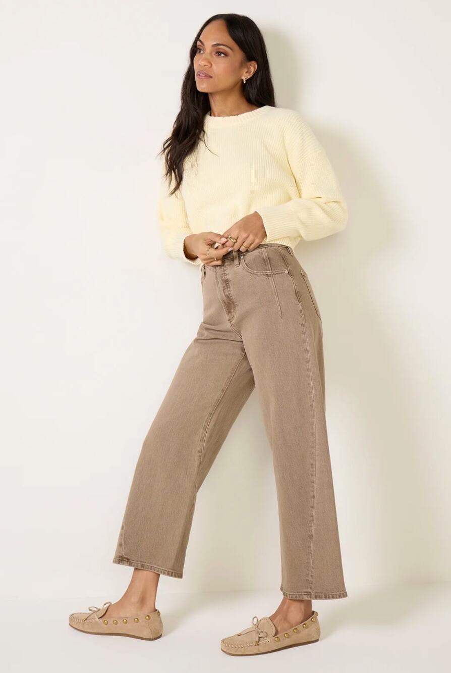 PISTOLA Kyra Wide Leg Jean Tannin Tan Khaki Brown Sz 26 $198 {3D2}